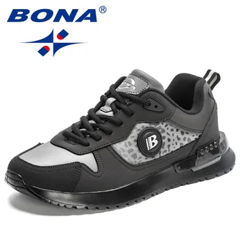 BONA 2023 Новые дизайнерские Удобные мужские повседневные кроссовки, Мужская нескользящая износостойкая обувь для ходьбы Mansculino