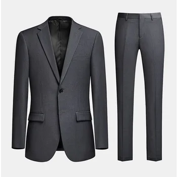 Lin1595-Мужские деловые костюмы серого цвета.