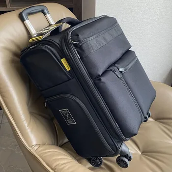 Бизнес-тележка для ноутбуков, сумка для багажа, дорожный чемодан, Масштабируемый багаж с несколькими карманами, Бесшумный посадочный бокс на 4 колеса