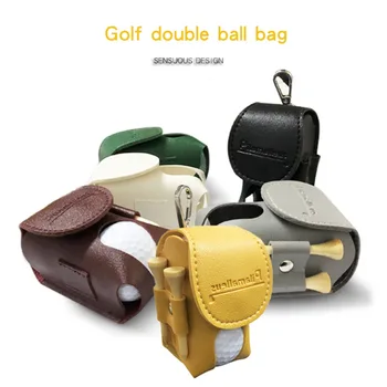 Двойные портативные аксессуары для гольфа из искусственной кожи с мячом для гольфа, поясной держатель, поясная сумка, сумки для мячей для гольфа, сумка для хранения мячей