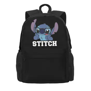 Женский рюкзак Disney Lilo & Stitch, Mochila, Детская школьная сумка, Портретный Компьютерный рюкзак Nerdy Stitch, Mochila, Подростковый рюкзак