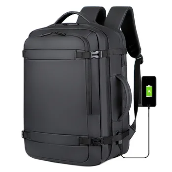 Мужской деловой рюкзак с возможностью расширения, USB-сумка для ноутбука большой емкости, Водонепроницаемый рюкзак для путешествий, мужская модная школьная сумка