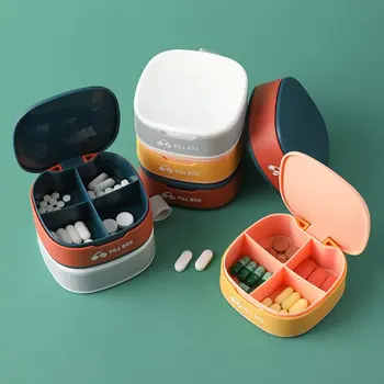 Портативный Силиконовый мини-дозирующий отсек, коробка для хранения лекарств, дозатор таблеток, медицинский органайзер, коробка для таблеток