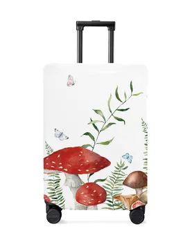 Чехол для багажа с зеленым растением и бабочкой-грибом, эластичный чехол для чемодана, пылезащитный чехол для багажа для 18-32-дюймового дорожного чемодана