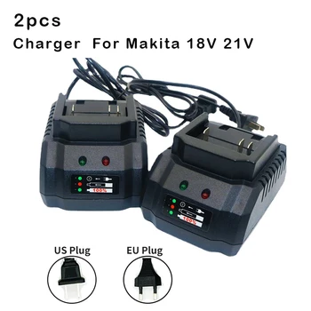 1/2шт Зарядное Устройство 18V 21V Подходит Для Инструментов Makita EU/US Plug Power Tool Портативная Высококачественная Интеллектуальная Быстрая Литий-ионная Зарядка