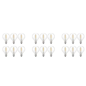 18шт Сменных светодиодных лампочек G40, основание с винтом E12 Небьющиеся светодиодные лампы-глобусы для солнечных гирлянд Теплый белый