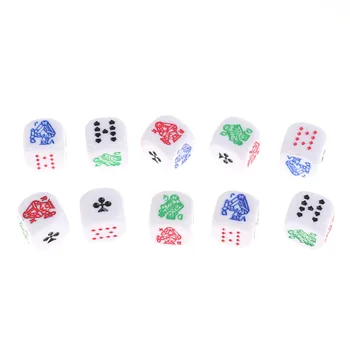 2020 покерных кубиков для карточной игры в покер в казино, шестигранные покерные кости 10шт