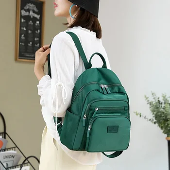 2022 Новый Темно-Зеленый Женский Рюкзак, Водонепроницаемый Нейлоновый Рюкзак, Студенческая Школьная сумка, Подходит Для Небольшого Дорожного Рюкзака Для девочек