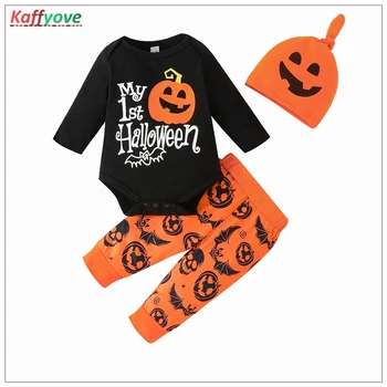 2023 Комплект детской одежды My First Halloween Festival Новогодний косплей для младенцев 0-18 м, одежда для новорожденных мальчиков и девочек на Хэллоуин, ползунки, штаны