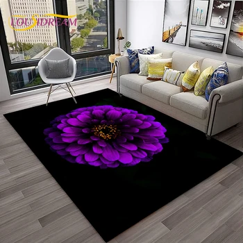 3D Daisy Nordic Sun Flowers HD Ковер для дома, гостиной, спальни, декора диванного коврика, коврика для детской игровой площадки, нескользящего коврика для пола