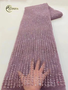 DUOFEIYA 2023 высококачественная французская вышивка Жениха Кружевная ткань в Африканском Нигерийском стиле с блестками Ткань для свадебного платья