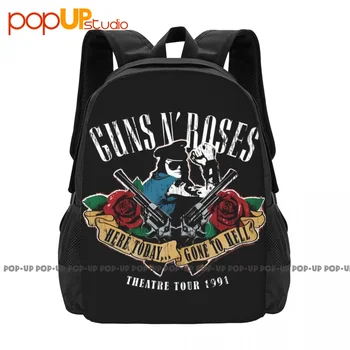 Guns N Roses Здесь сегодня, Туристический рюкзак Gone To Hell 1991 Года, Экологичные сумки для путешествий большой емкости с модным художественным принтом