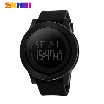 SKMEI 1142 Модные черные мужские наручные часы с резинкой, цифровые армейские военные кварцевые спортивные наручные часы LED Lumino