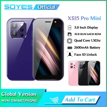 SOYES XS15 Pro 3,0-Дюймовый 4G Мини-Смартфон Android 9 с Двумя Sim-картами, Идентификатором Лица, Двойной Камерой, WIFI, Bluetooth, FM-Точкой Доступа, GPS, OTG, Мобильным Телефоном