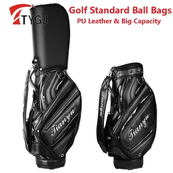 TTYGJ Мужские прочные сумки для гольфа из искусственной кожи, стандартная сумка для мяча для гольфа, Портативная подставка большой емкости, вмещающая 14 клюшек для гольфа