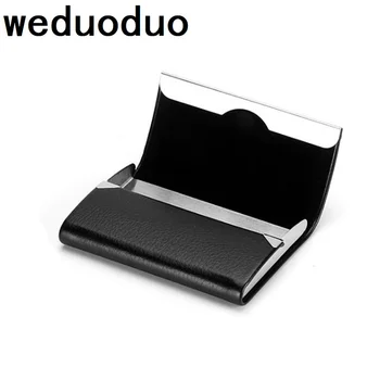 Weduoduo, Новый держатель кредитной карты Business ID для женщин и мужчин, Модный бренд, Металлический Алюминиевый чехол для карт, искусственная Кожа, Porte Carte