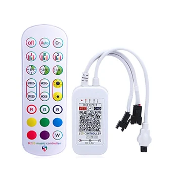WS2812B Bluetooth Контроллер Для Адресуемой Светодиодной Ленты Light 5050 RGB LED Tape 24Key Remote Music Smart Controller