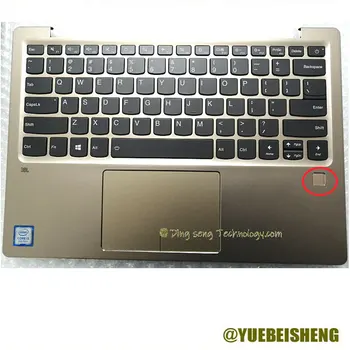 YUEBEISHENG Новый для Lenovo Ideapad 720S-13 подставка для рук US keyboard верхняя крышка с отверстием FP Сенсорная панель с подсветкой, золотистый