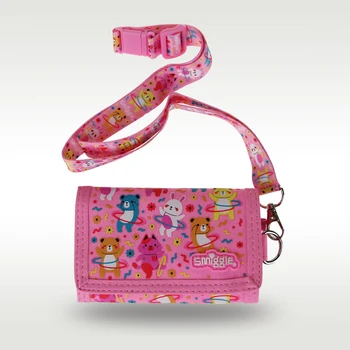Австралия Оригинальный детский кошелек Smiggle, сумка-мессенджер для девочек, держатель для карт Pink Bear Kawaii, 5 дюймов