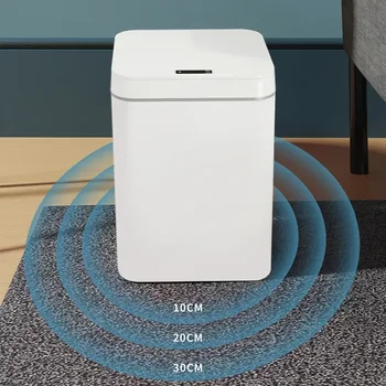 Автоматическое Умное Светодиодное Мусорное ведро для мусора в ванной комнате с водонепроницаемым освещением, Индукционный датчик для унитаза на кухне с крышкой
