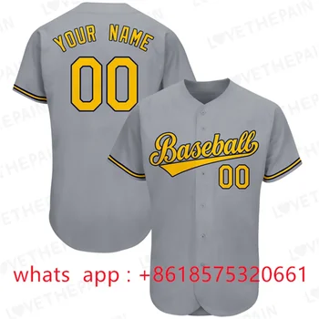 Бейсбольные майки С индивидуальным дизайном вышивки, Пуговица с именем и номером, кардиган, рубашка, Высококачественная Сшитая Тренировочная форма для игры в софтбол