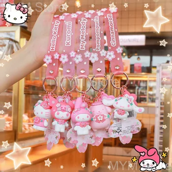 Брелок в стиле Hello Kitty Melody Sakura для взрослых, школьный рюкзак для детей, брелок для ключей, Защита от потери, Рождественский подарок на день рождения, подарки