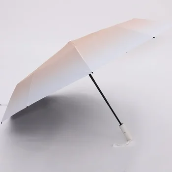 Высококачественная защита от солнца и ультрафиолета для девочек с градиентом, автоматический зонт, складной зонт для мужчин двойного назначения
