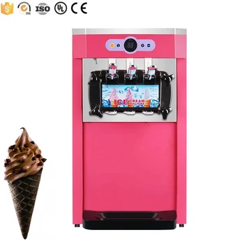 Высокоэффективная Машина для производства мороженого Коммерческие Розовые Мороженицы Автомат для продажи мягкого мороженого из нержавеющей Стали 500 Вт
