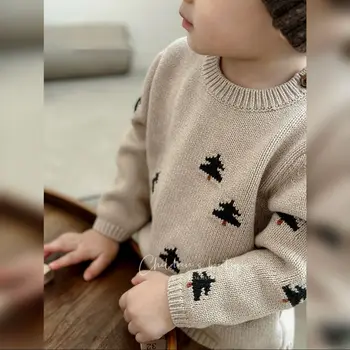 Детская одежда, Детский свитер для мальчиков и девочек в корейском стиле, осень и зима, новая вышивка, теплый мягкий модный топ для малышей