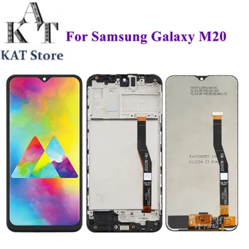 Для Samsung Galaxy M20 2019 M205 M205F Сенсорный ЖК-дигитайзер в сборе с заменяемой рамкой