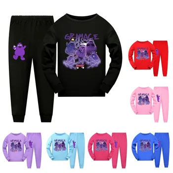 Домашняя одежда Grimace Shake Комплекты детской одежды Пижамы для мальчиков Детские пижамы Хлопковые пижамы с героями мультфильмов для маленьких девочек