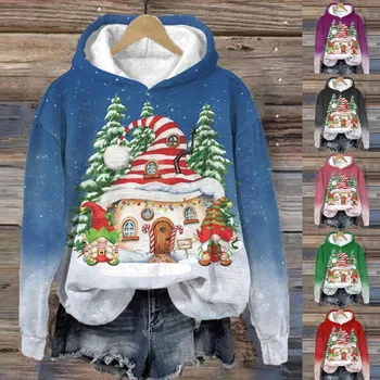 Женская толстовка с принтом Merry Christmas, флисовые толстовки, рубашки с длинным рукавом, пуловеры, осенняя одежда, пуловеры, свитера