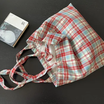 Корейская версия Винтажной красно-синей клетчатой сумки на одно плечо, классической клетчатой сумки, тонких женских сумок