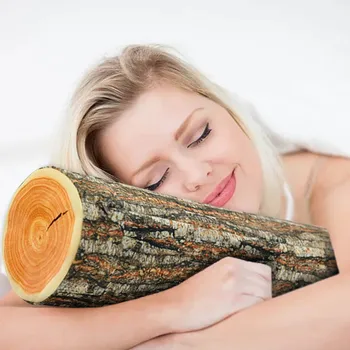Креативная форма деревянного бревна, мягкий подголовник для автомобильного сиденья, подушка для поддержки шеи, подушка для спинки домашней кровати, Мягкие подушки для шеи для кровати