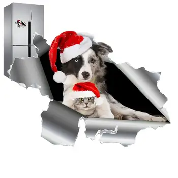Магниты на бампер автомобиля Забавная Рождественская Магнитная наклейка с собакой Декоративная наклейка на холодильник Автомобильные магнитные украшения для ноутбуков