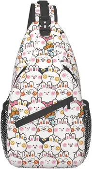 Милая сумка-слинг с кроликом для женщин, мужчин, многоцелевые сумки через плечо, повседневный рюкзак для путешествий на открытом воздухе, пеший туризм, нагрудный рюкзак
