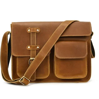 Модные мужские сумки через плечо из натуральной коровьей кожи, мужской портфель, сумка-мессенджер, мужская деловая сумка формата А4