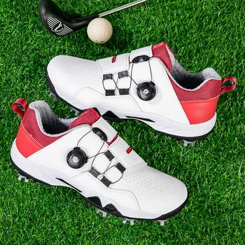 Мужская обувь для гольфа элитного бренда, профессиональная женская обувь для тренировок гольфистов, кожаные туфли с шипами, Большие размеры 36-46, пары кроссовок для гольфа.