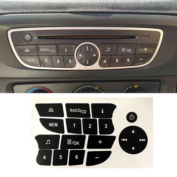 Наклейка Для Ремонта Кнопки Автомобиля интерьер Авто CD Радио Аудио Кнопка Замена Наклейки Наклейка Для Renault Twingo Clio Megane 2009-2011