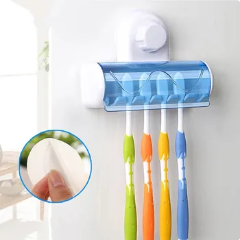 Настенный футляр для зубной щетки с 5 крючками, подставка для хранения зубных щеток в ванной