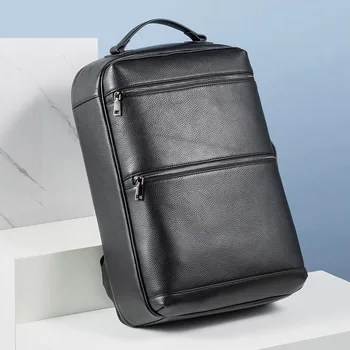 Новый Бренд, мужские рюкзаки из натуральной Кожи, Модный Студенческий рюкзак из натуральной кожи, Роскошная 15,6-дюймовая сумка для ноутбука