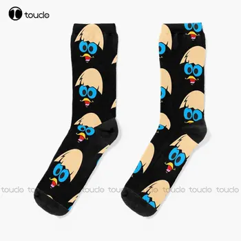 Носки Unlucky Bird Black Chicken Slouch Socks Персонализированные Пользовательские носки Унисекс для взрослых и подростков, Молодежные носки на заказ, Подарочная цифровая печать 360 °