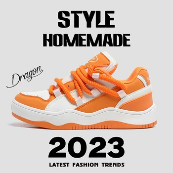 Оранжевая обувь для катания на коньках, Мужские Женские кроссовки для скейтбординга, Спортивная обувь для скейтбординга, Уличные кроссовки, мужская модная уличная обувь для ходьбы