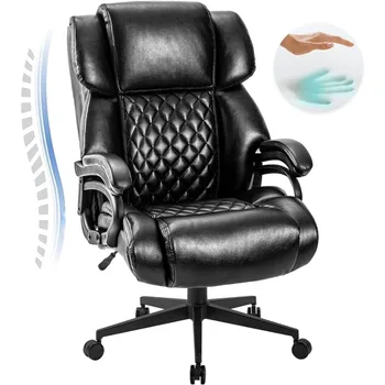 Офисное кресло, прочное металлическое основание, регулируемый угол наклона, большая кожаная накладка, эргономичный рабочий стол руководителя, компьютерные вращающиеся стулья