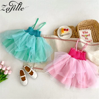 Платье-слинг для девочек ZAFILLE, детский костюм для дня рождения, летняя детская одежда для девочек, юбка-пачка для младенцев, милые детские наряды