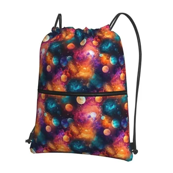 Портативные рюкзаки Nebula, сумка на шнурке, модный комплект с завязками, карманные сумки для книг для школьников