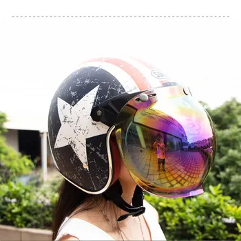 Ретро Солнцезащитный козырек с 3 защелками, солнцезащитный козырек Bubble Mirro для мотоциклетного шлема, лицевая линза по доступной цене