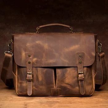 Ретро сумка кожаный портфель кожаная сумка через плечо мужская кожаная сумка Crazy horse Cambridge bag
