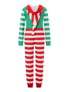 Рождественский женский флисовый комбинезон с капюшоном, комбинезон на молнии, сексуальная пижама, праздничный костюм