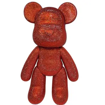 Рождественский Красный Горный хрусталь Медведь Горячая Кукла ручной работы 